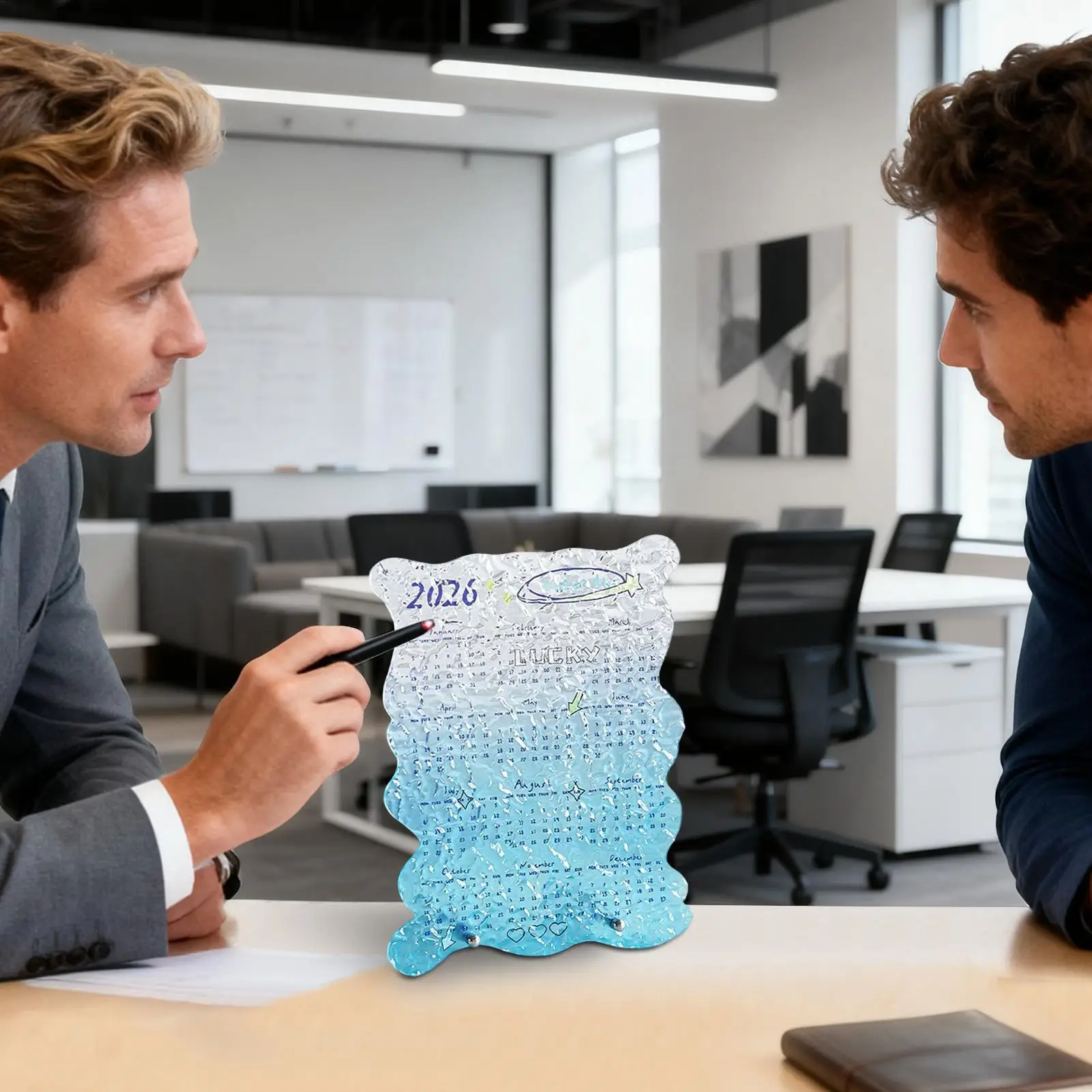 

Desktop Calendar 2026 Acrylic Clear Art Planner 12 Monthly Calendar Home School Dorm Room Study Planning Scheduling Decoration