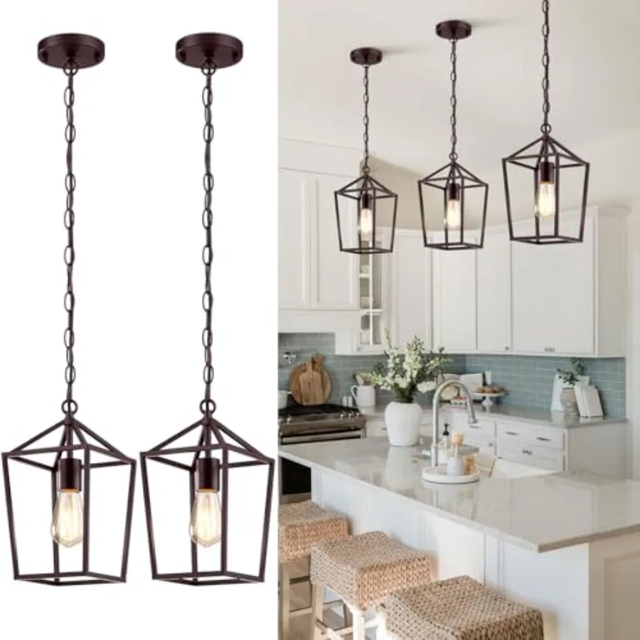 

2-Pack Farmhouse Pendant Lights Kitchen Island Pendant Light Fixtures Hanging Lamp for Dining Room Modern Kitchen Pendant Light