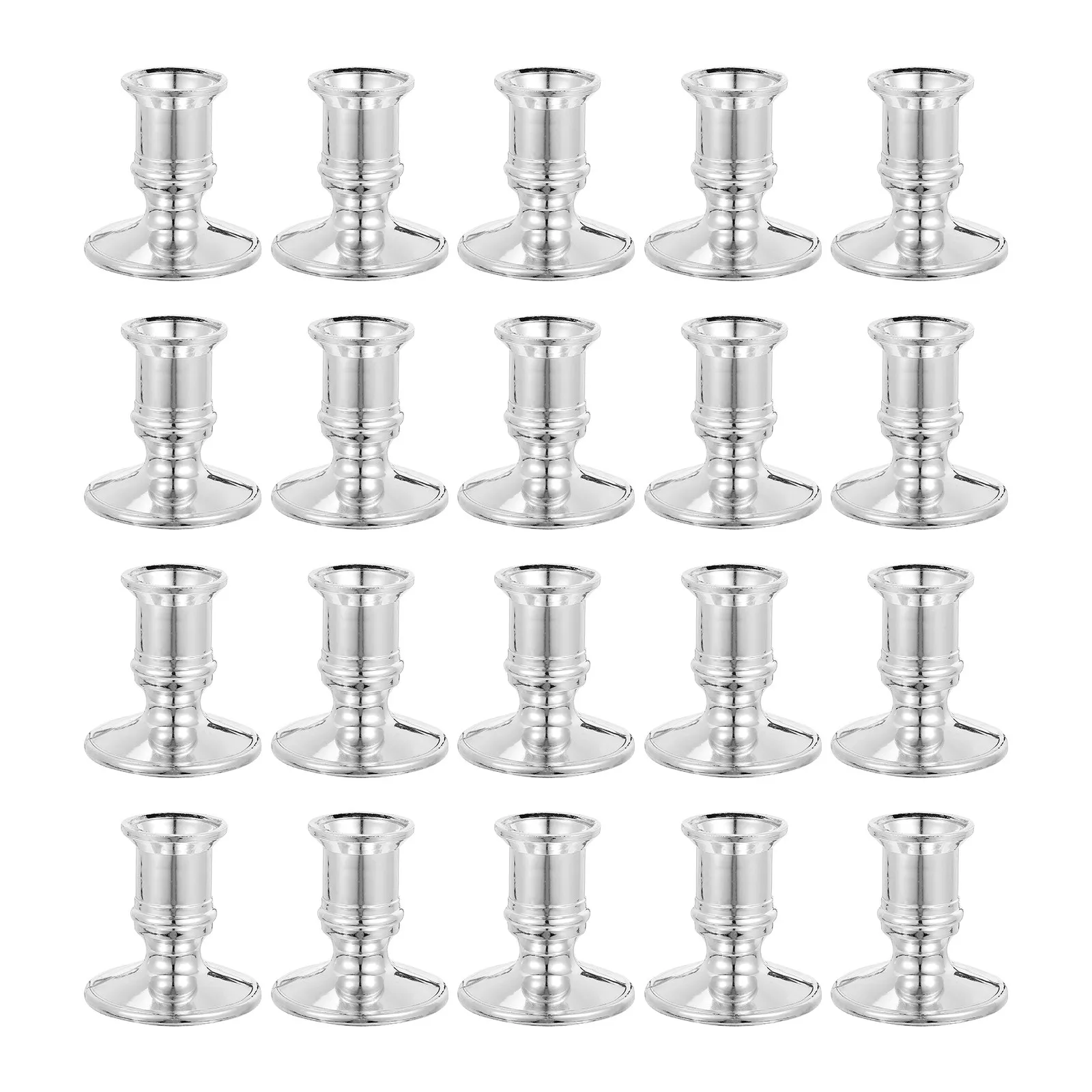 20Pcs Electronic Holders Plastic Modern Elegant Candlestick for Bedroom Dining Room Home Party Decorative Stand