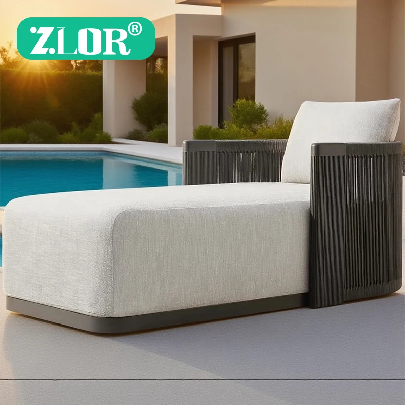 

Aluminum Portable Outdoor Sunbed Lounge Chair with Cushions-Modern Design for Courtyard & Beach Use