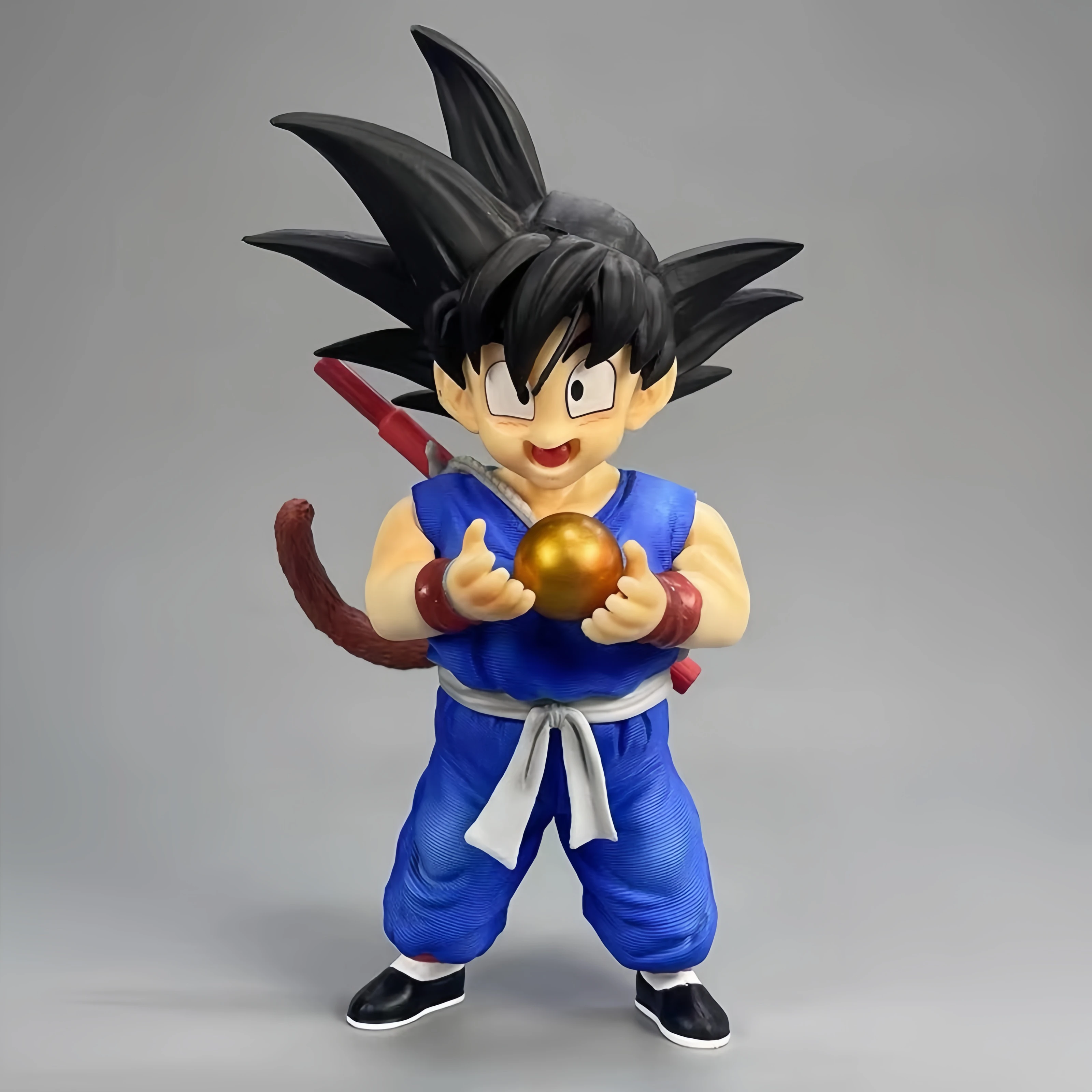 Dragon Ball Roupas Azuis Infância, Estatueta Fofa do Son Goku, Modelo Gk, Figura Anime, Estátua Kakarotto, Ornamento de Mesa, Brindes, 19cm