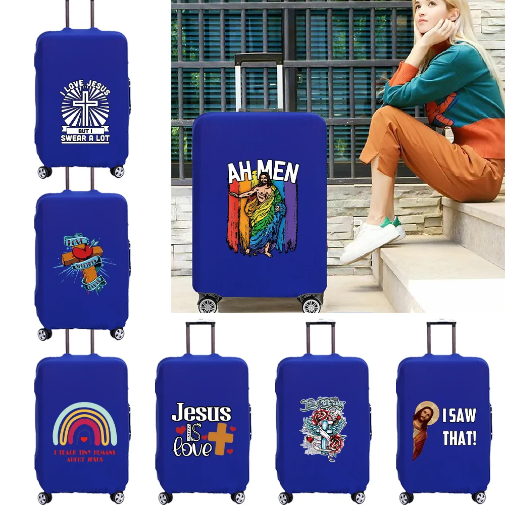 

Travel Luggage Cover Elastic Suitcase Protective Case Traveling Accessories for 18-32Inch Trolley Baggage Dust Cover Jesus Print