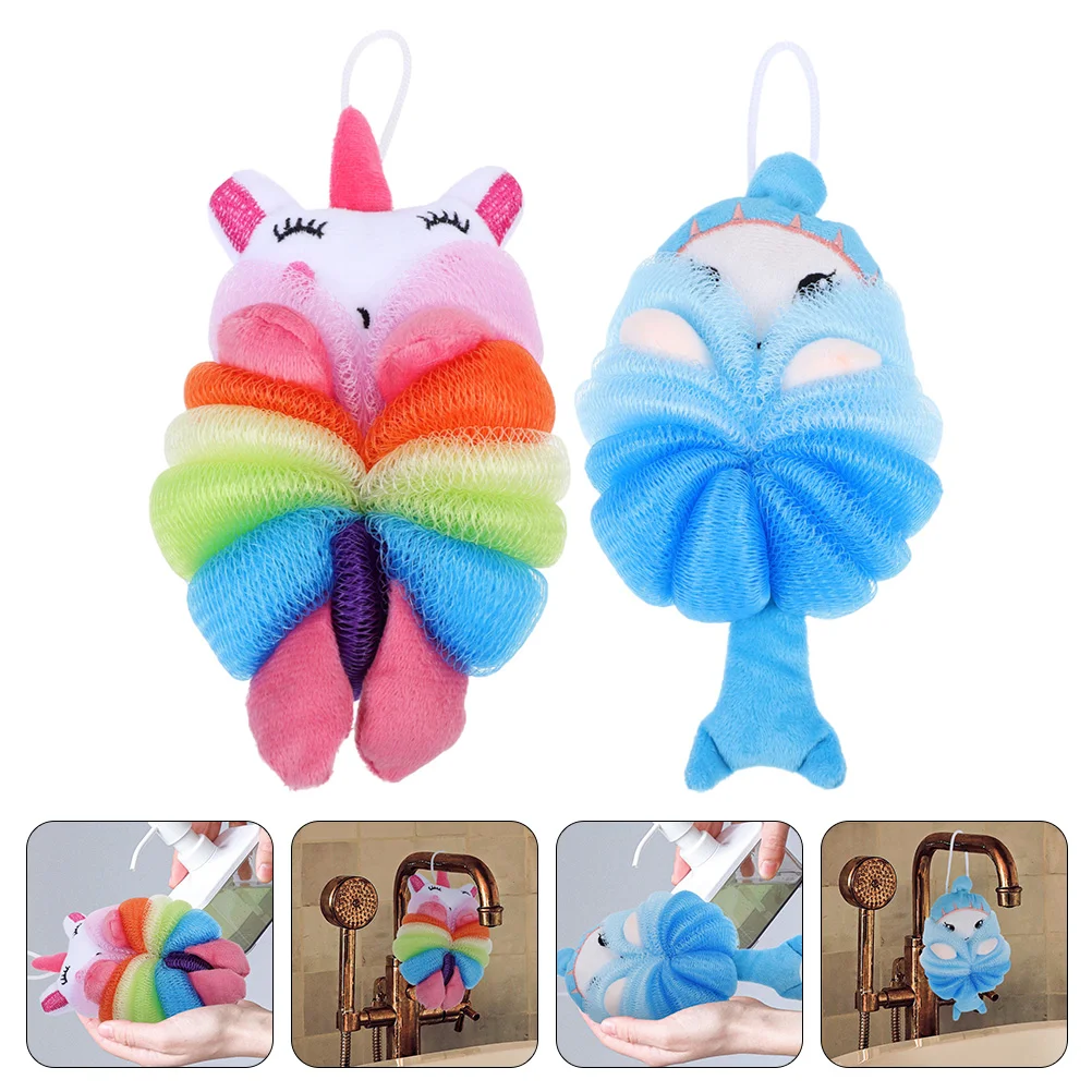 

2 Pcs Children's Bath Ball Sponge Foaming Household Skin Cleaning Scrubbers Pe Lovely for Kids Toddler