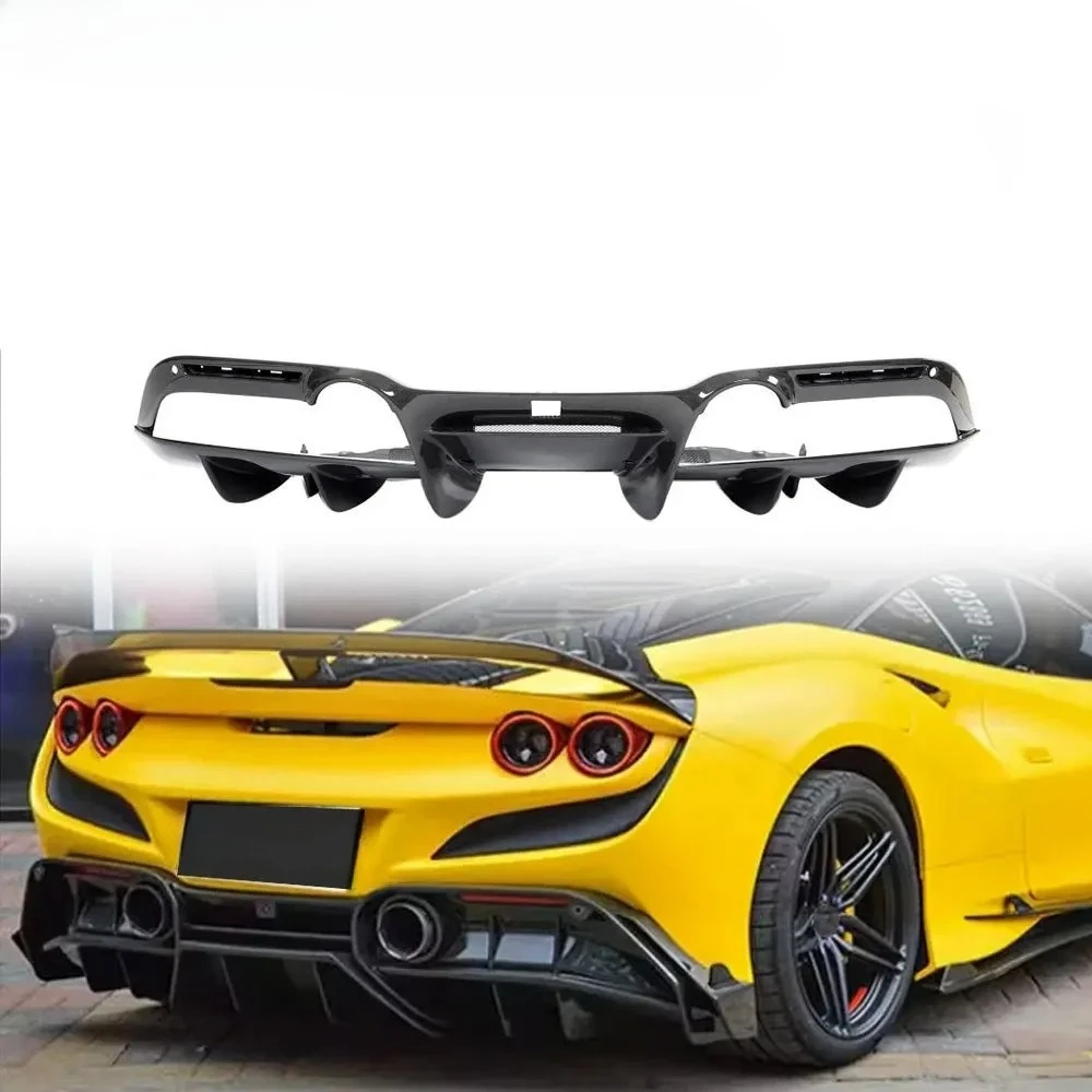 For Ferrari F8 Tributo Spider Real Carbon Fiber Rear Bumper Lip DIffuser 2020 2022