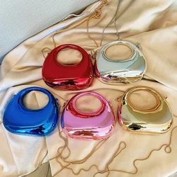 Hot Selling Women's Crossbody Bag 2024 New PVC Metallic Luster Half Moon Party Banquet Women's Bag Luxury Handbag Bolso De Mujer