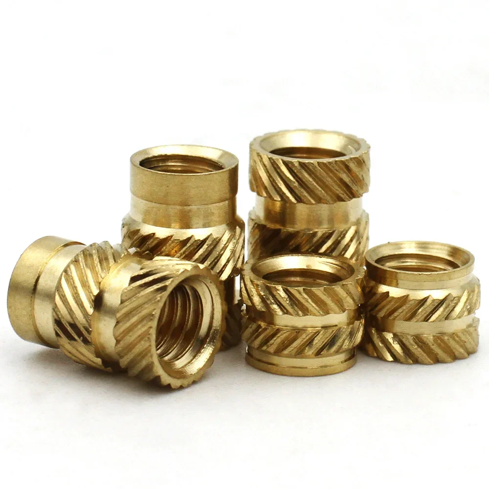 M1 M1.2 M1.4 M2 M2.5 M3 M4 M5 M6 M8 Copper Injection Molded Heat Fusion Knurled Brass Insert Nut for Embedded Installation