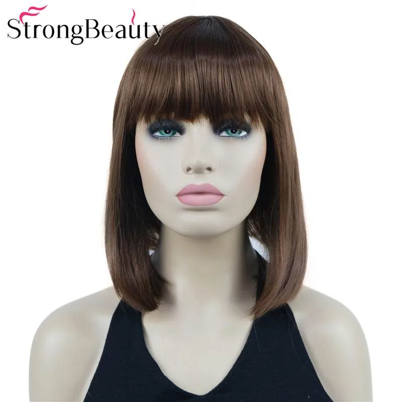 

StrongBeauty Short Straight Bob Wigs Women Synthetic Wig Natural Hair