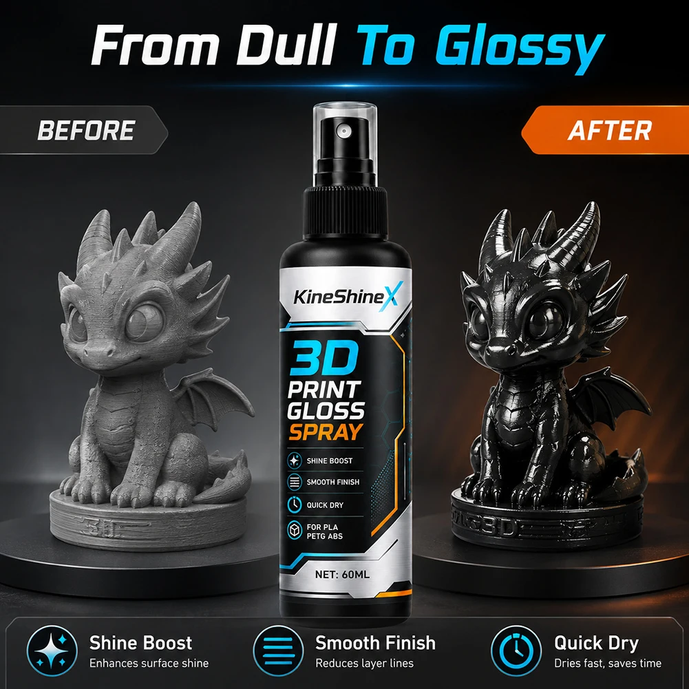 3d Printer Model Gloss Spray Quick Drying Layer Line Reducer High-Gloss Spray For Printed Models Quick Dry Reduced Texture