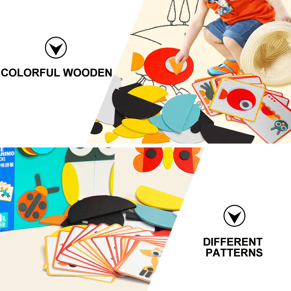 1 Set Wooden Pattern Blocks Geometric Puzzle For Kids Educational Sorting Games Preschool Learning Shape Recognition Jigsaw
