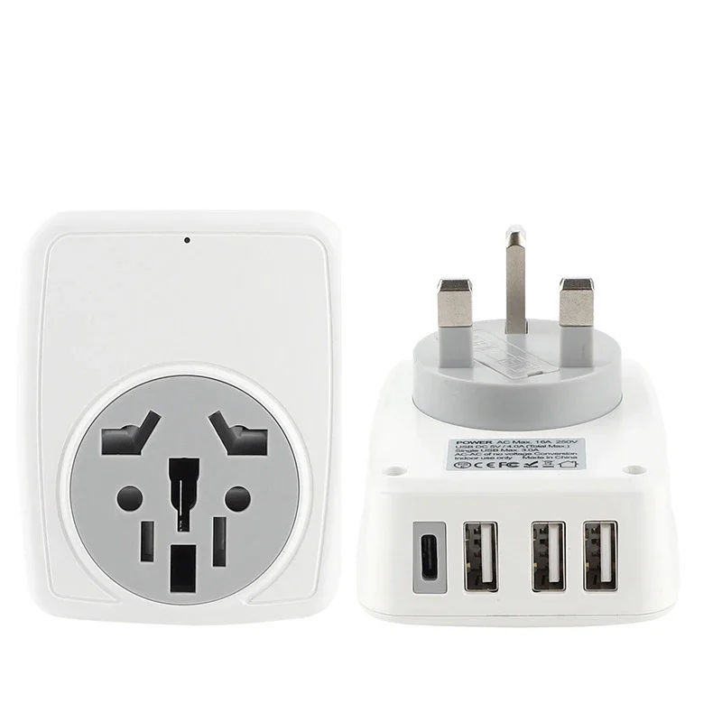 قطاع الطاقة الأوروبي مع 3 USB و 1 منفذ Type-C ، محول السفر ، تمديد مقبس الحائط ، منفذ محول التيار المتردد #5