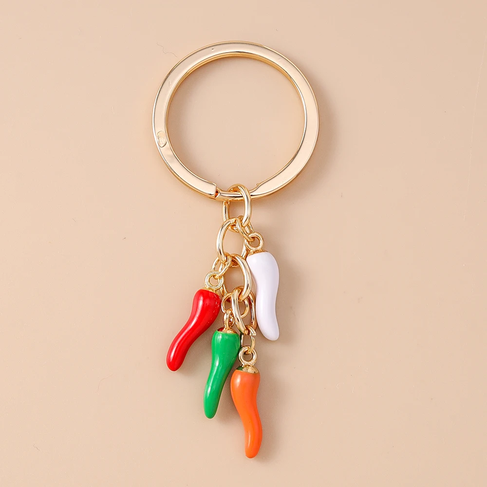 Cute Simulation Chili Keychain Women Girls Pepper Key Ring Pendants for Handbag Decor DIY Handmade Key Chain Jewelry Gifts