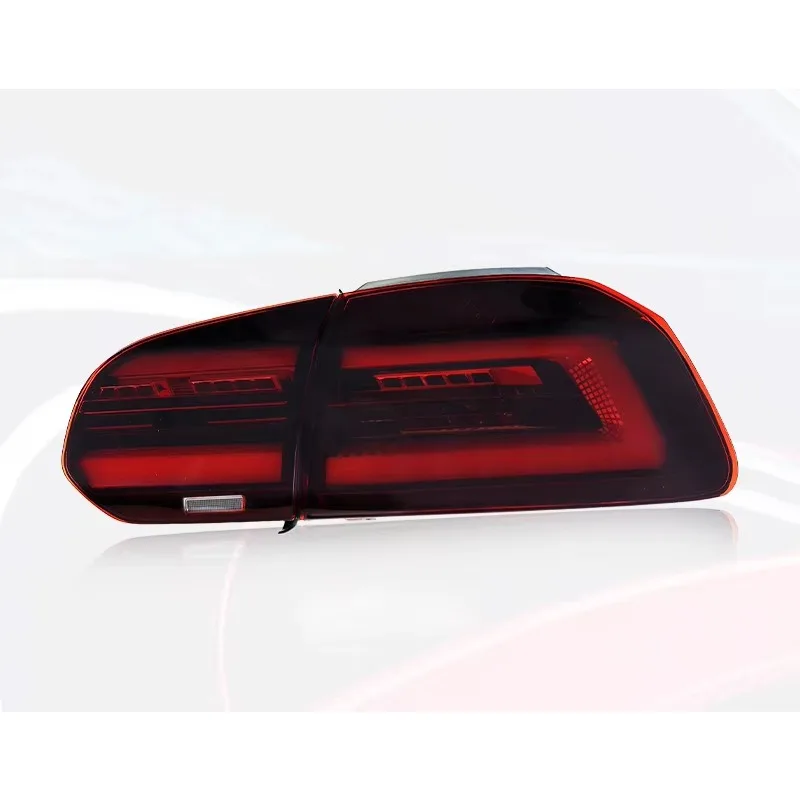 New 09-13  6-Speed Taillight Assembly GTI Modified LED Driving Light with Red Lens Color Flow Direction view 2