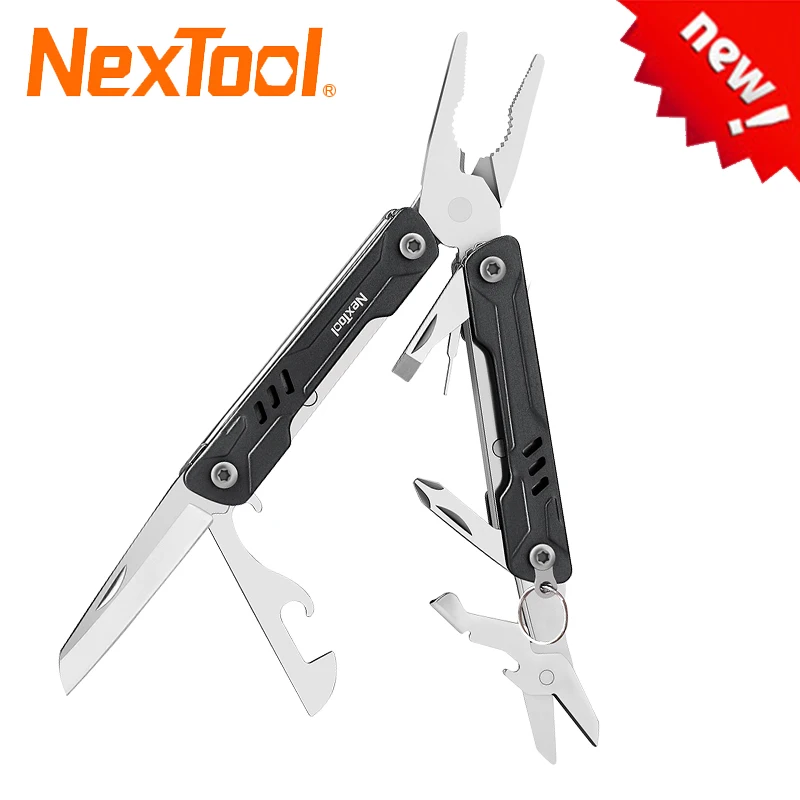 2024 New NexTool Mini Sailor 11 In 1 Multi Tool Folding Pliers Wire Cutters Screwdriver Scissors EDC Outdoor Tools Black Color