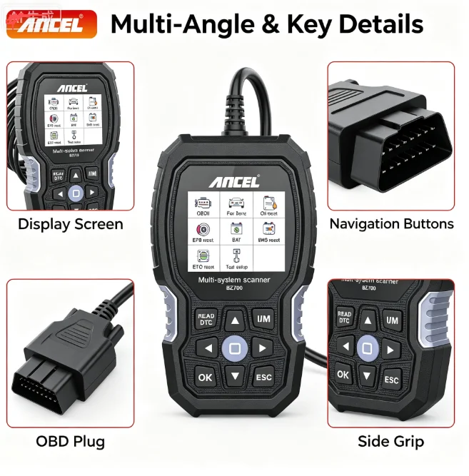 BZ700 Full Systems Car Diagnostic Scan Tool for Mercedes Benz Sprinter Smart 2000-2020 Read/Erase Codes Lifetime Free Update