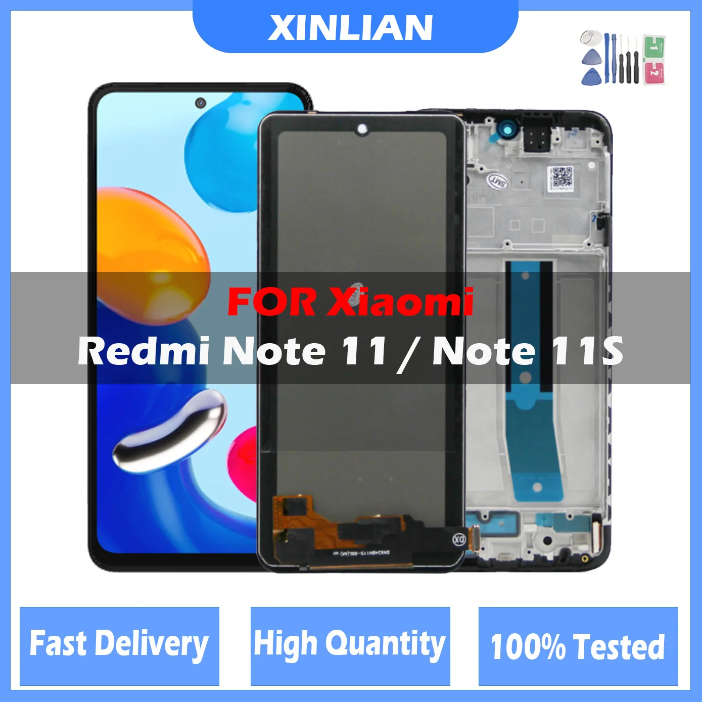 

NEW LCD For Redmi Note 11 LCD For Xiaomi Redmi Note 11 Display Note11 2201117TG Screen Touch Glass Digitizer With Frame