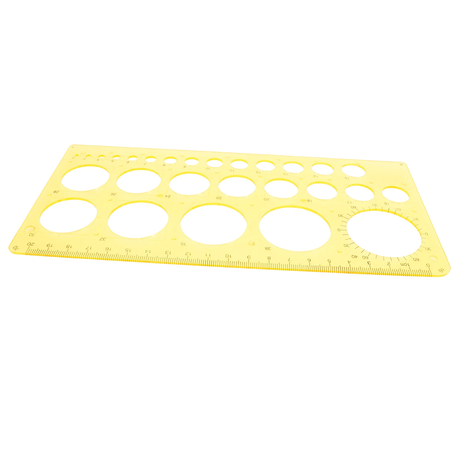 Righello modello circolare Stencil da disegno geometrico giallo Scala accurata per l'architettura Disegno Design Strumento di misurazione Ufficio