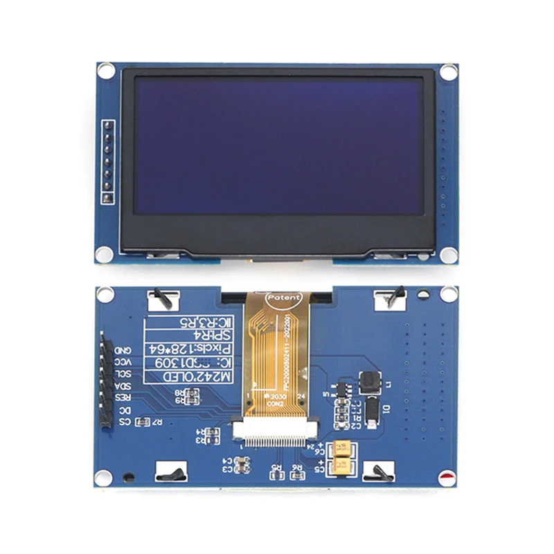 Conector de módulo de pantalla LCD OLED de 2,42 pulgadas, Cable IIC4 de 1 a 10 piezas, 128x64, color blanco, amarillo, azul y verde, SPI1309