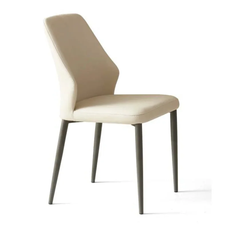 Italian minimalist creative curved wood backrest leather dining chair, household dining table and chairs