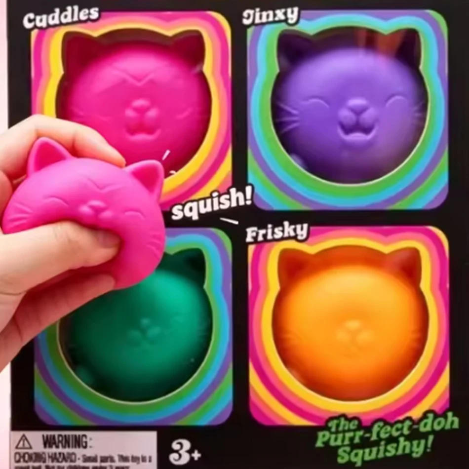Hot 4Pcs Swirl NeeDoh Teenie Stress Balls Ultra Squishy Moldable Sensory Fidget Toy Blind Box Anti-Stress Relief for Adults..