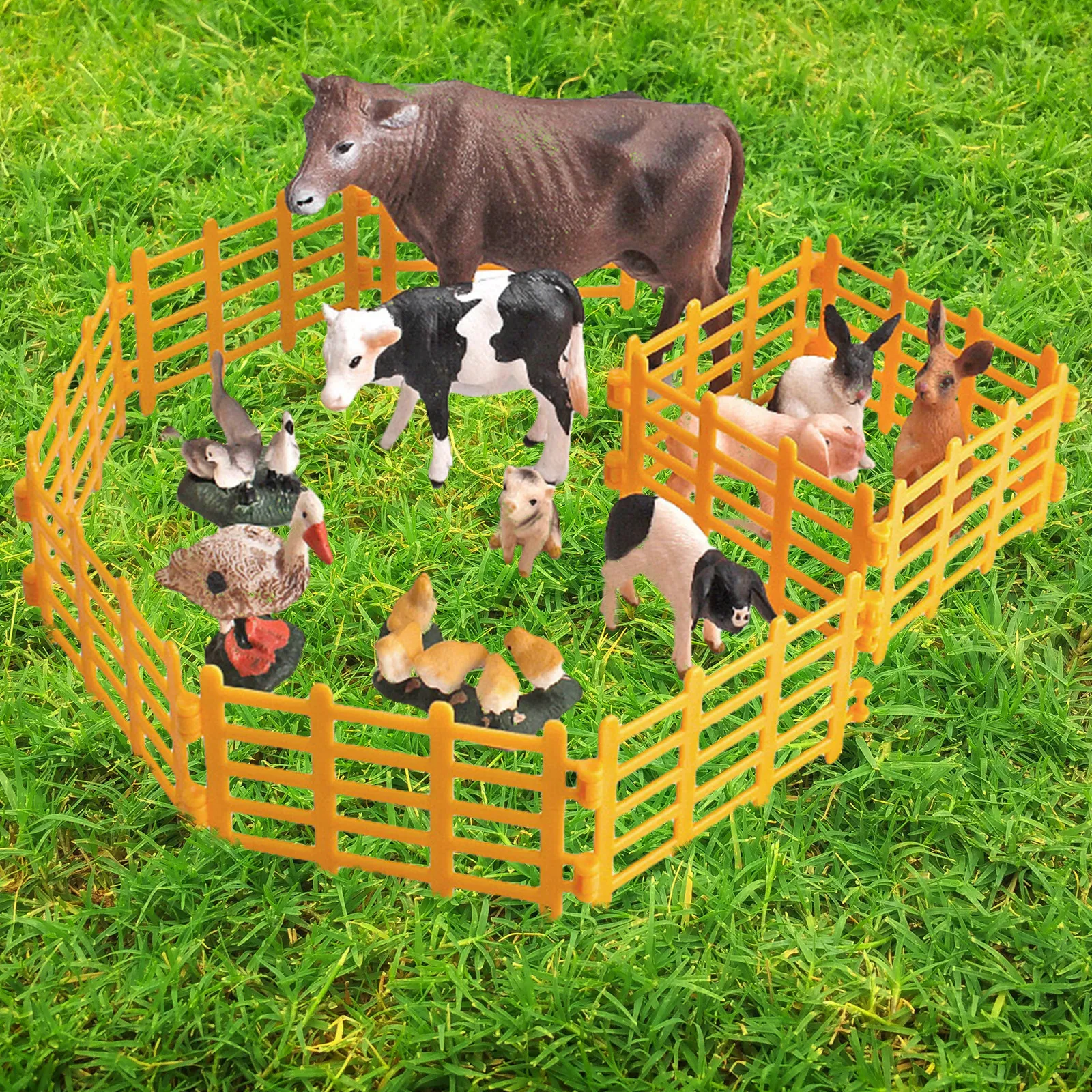 

20Pcs Decorative Farm Fence Mini Emulation Fence for Micro Landscape Mini House Garden Accessory Educational Toy