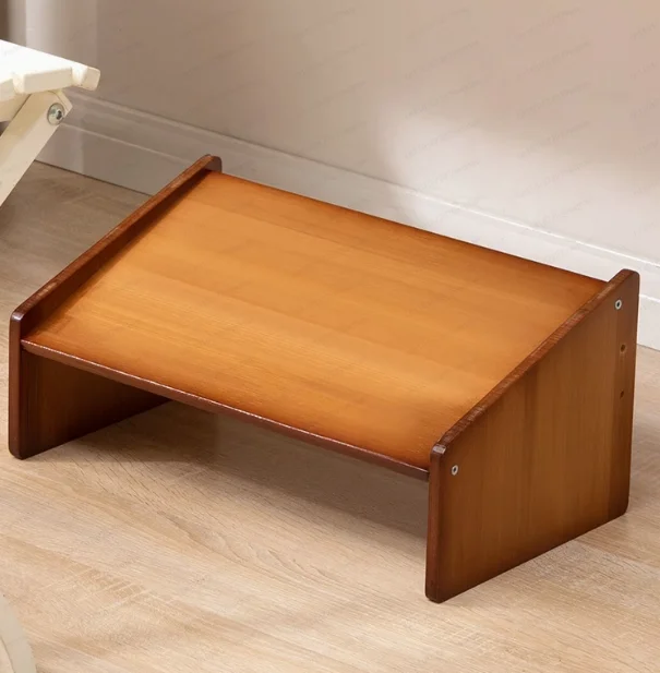 

Регулируемая бамбуковая подставка для ног для офиса | Трехпозиционная опора с наклонной конструкцией, эргономичная и изысканно выполненная