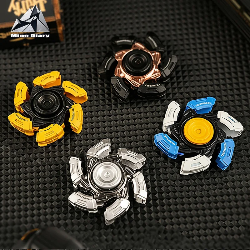 Wanderer EDC armadura abierta Fidget Spinner deslizador de Metal para la yema del dedo ADHD herramienta para aliviar la ansiedad juguete giroscópico para aliviar el estrés para adultos
