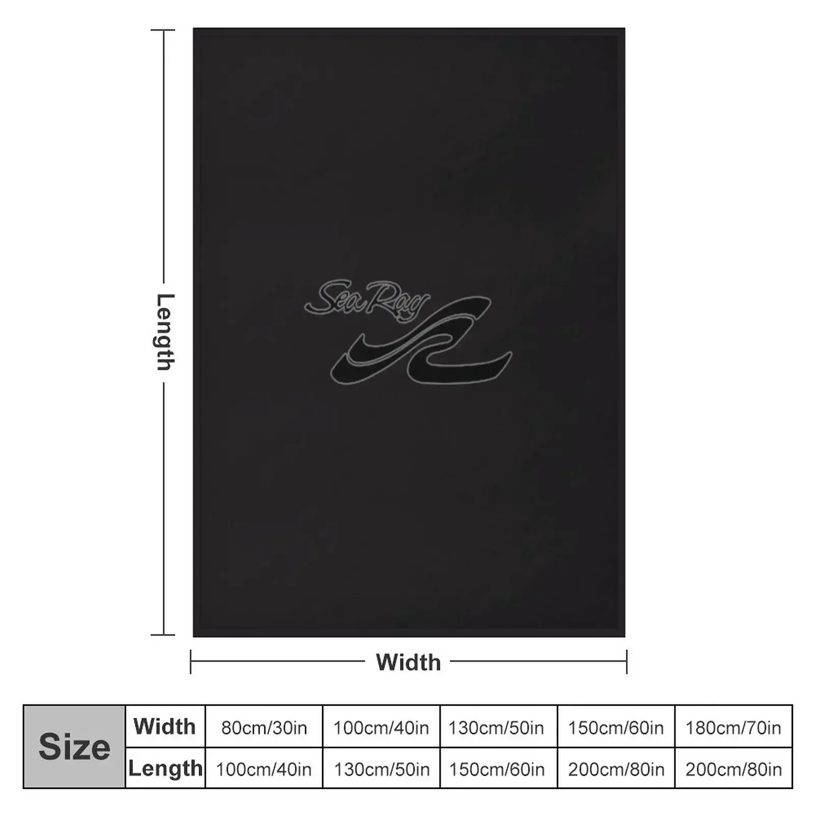 Sea Ray Boat Black Logo Essential Throw Blanket couch cozy soft plush fuzzy picnic outdoor blanket