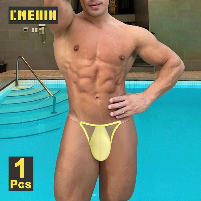 CMENIN Low Waist Transparent Mesh Men Underwear Briefs Sexy Bikini Men\'s Panties Ultra-thin Breathable Underpants Man Gays Brief