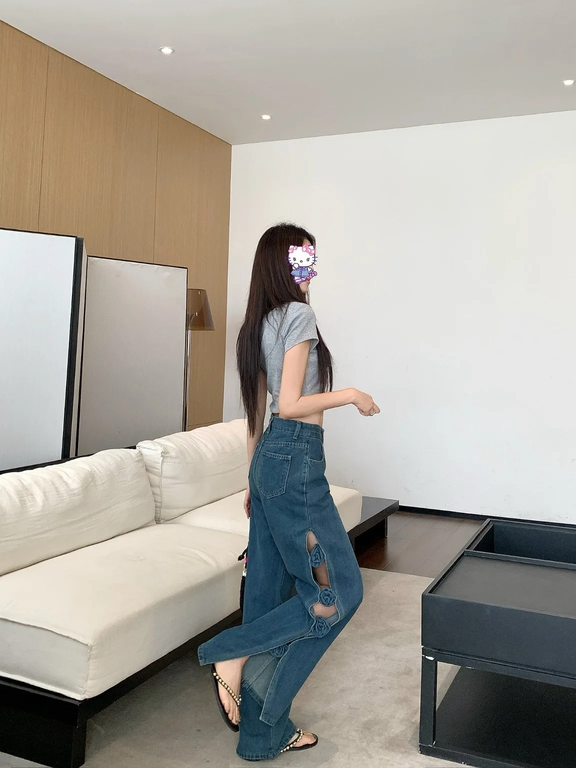 กางเกงยีนส์ผู้หญิง ปี 2025 ไซส์ใหญ่ เสื้อผ้าวินเทจ ทรงโอเวอร์ไซส์ ทรงหลวม ผ้ายีนส์ฟอก สไตล์วินเทจ ทรงลูกแพร์ แต่งพู่ประดับลูกปัด