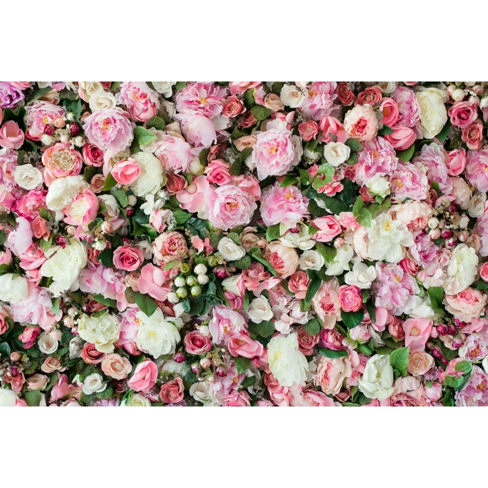 Wedding Photography Backdrop Spring Flower Wall Floral Baby Birthday Portrait Bridal Shower Background Decor Photo Studio Props