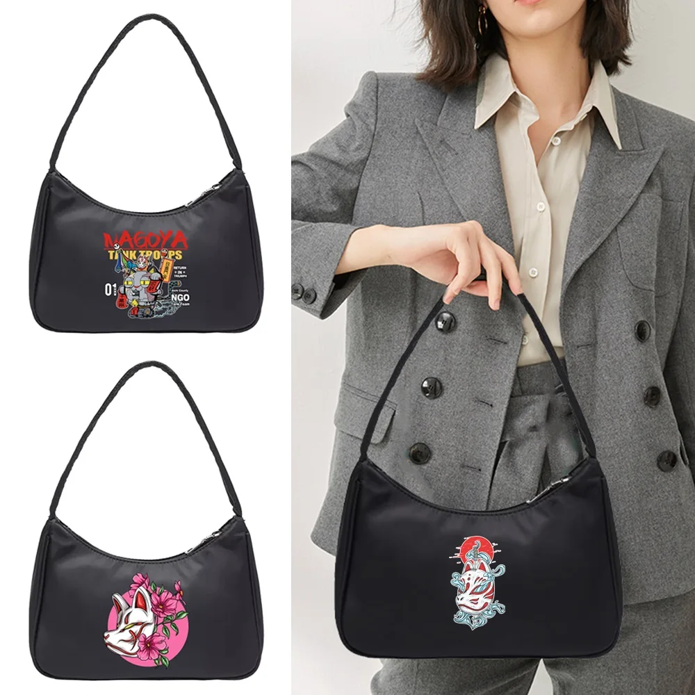 Women Luxury Handbag Underarm Shoulder Bags Fashion Mask Print Daily Design Totes Coin Purse Pouch Organizer Hobo Shoulder Bag