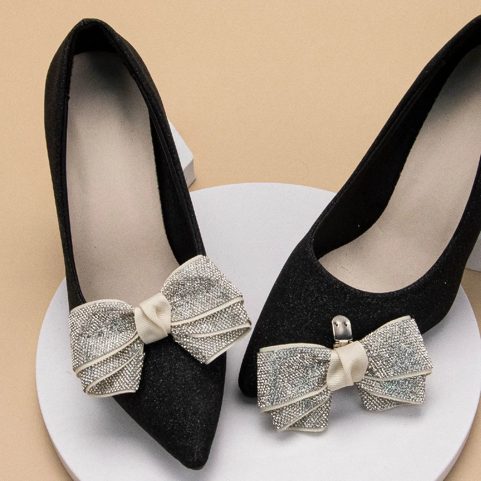 

Parts accessories lady slippers ornaments shoe clip bow for bridal shoe jewelry women's shoes accessories buckle decoration