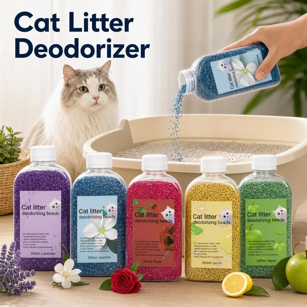 Cat Litter Deodorizing Beads Long-Lasting Fresh Scent Eliminate Bad Smell, Safe for Most Types of Litter Kitty Home Room Pets