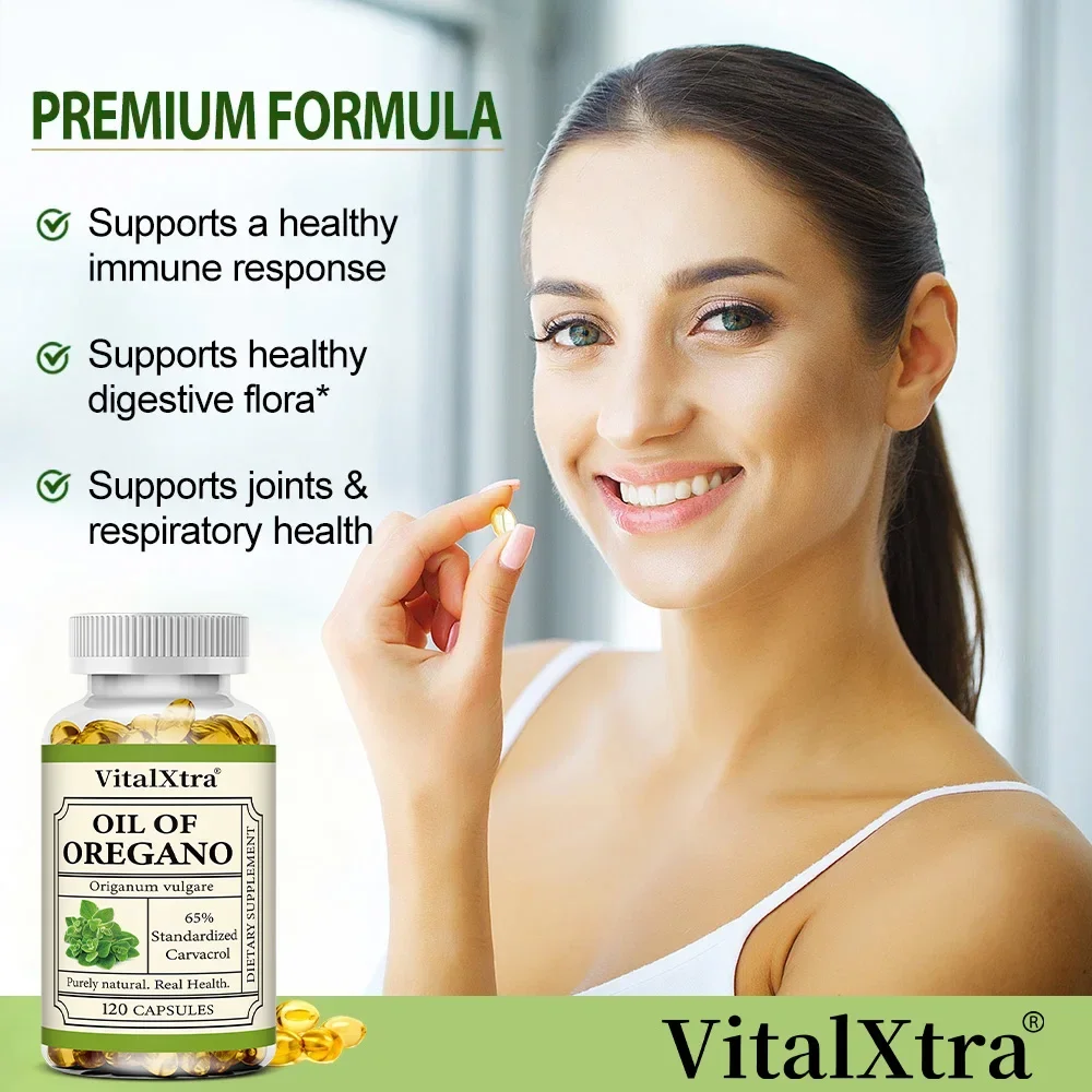 

Natural Oregano Oil Supplement - Relieves Bloating, Promotes Digestion, Antioxidants, and Supports Smooth Breathing