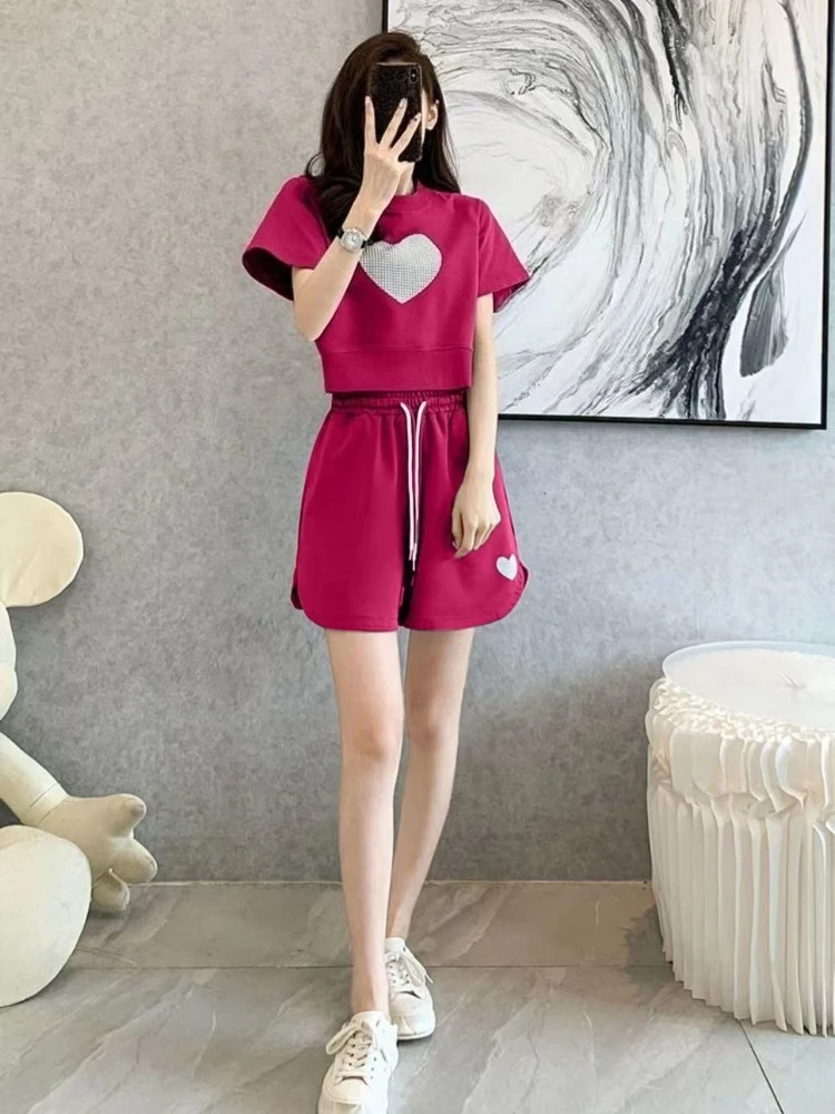

2026 Trendy Summer Women's Short Sleeve and Shorts Casual Sportswear Set Fashionable Comfortable Youthful Outfit