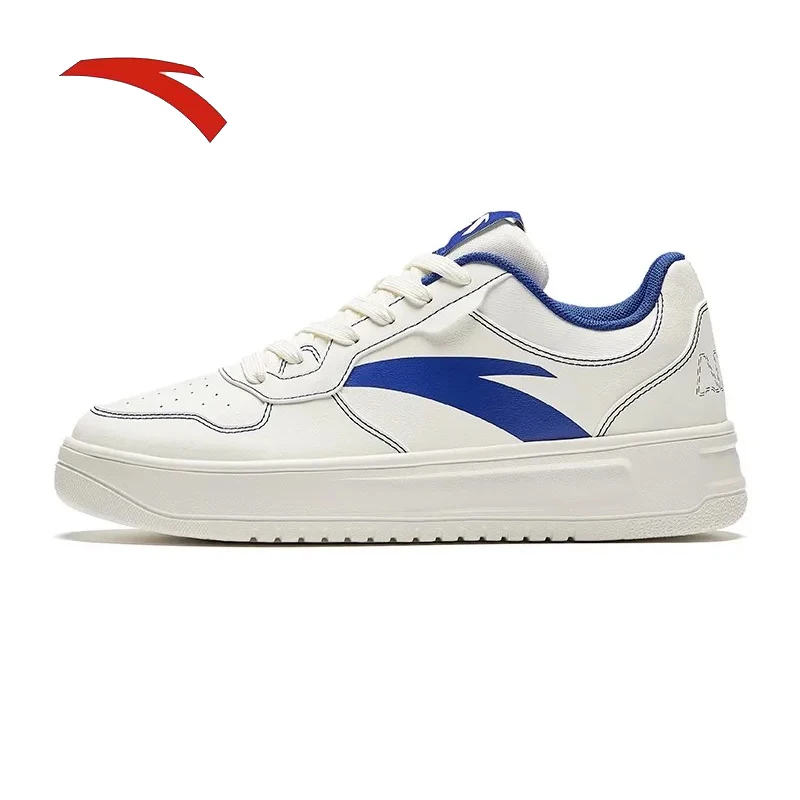 ANTA Easy  Men's Spring Thick soled Little White Shoes, White Casual Shoes, Lightweight Student Sports Shoes