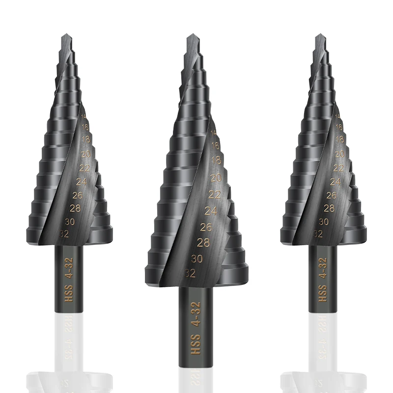 XCAN Step Drill Bit Metal Drill 4-32mm HSS Cobalt Step Cone Drill Bit Wood/Metal Hole Cutter Drilling Tool