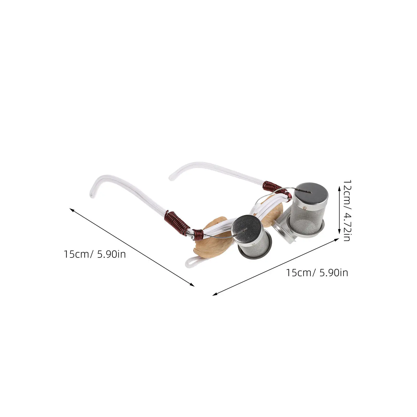 Reusable Moxa Spectacle Frame Natural Walnut Shell Mesh Eye Cups Three-Barrel Design Portable Tcm Eye Care Home Spa Moxibustion