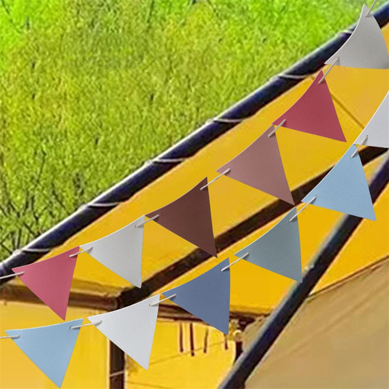 1Set Outdoor Camping Tent Pennant Flags Picnic Canopy Atmosphere Decorations Camp Hanging Flags Holiday Scene Triangle Flags