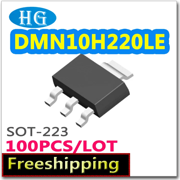 Smd DMN10H220LE 100 ชิ้น 1000 ชิ้น SOT223 N-channel 100 โวลต์ 2.3A pdf ภายใน mosfet