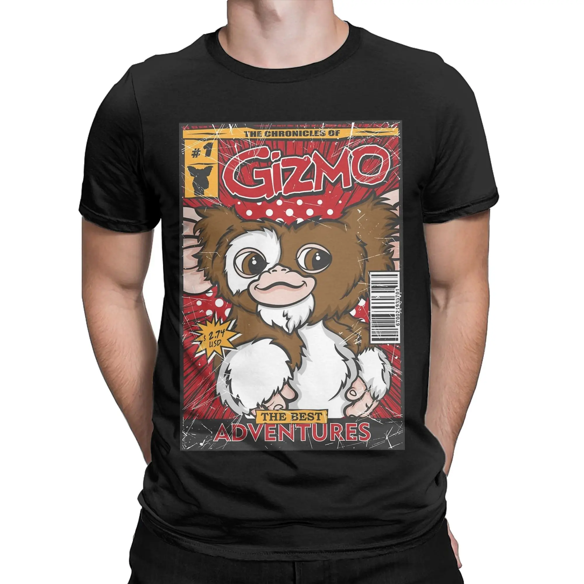 The Chronicles of Gizmo Mogwai Gremlin T Shirts Men's  Cotton Funny T-Shirts O Neck  Tee Shirt Short Sleeve Clothing Adult