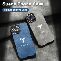 Suede All-inclusive Phone Cover For Tesla Emblems for iPhone 16 15 13 14 11 12Pro Max 12Mini 7 8 XR X XS 16Plus 15Pro MAX Shell