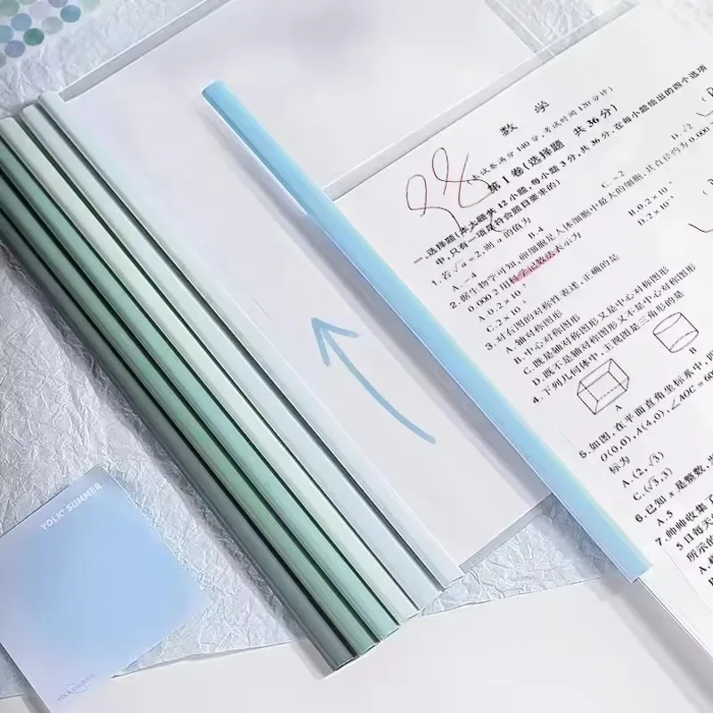 20/10PC Transparent File Document Thicken Draw Rod A4 Folder Test Paper Storage Bag Clip Office Folder Organizer Office Supplies