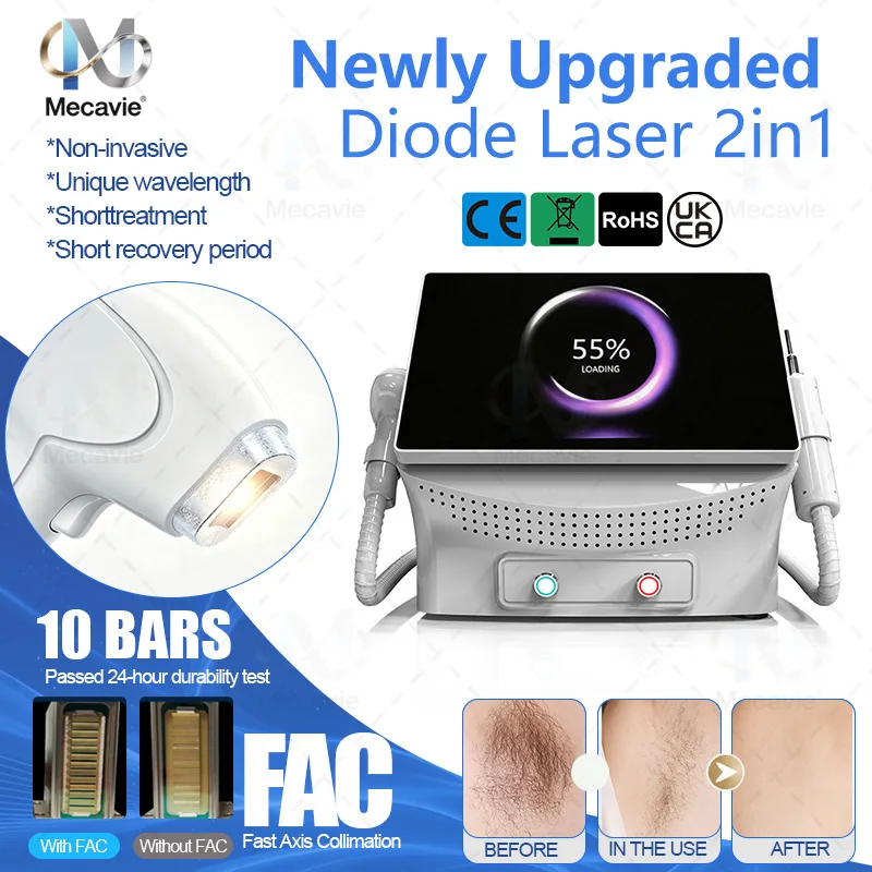 2026New 6000W Technology Soprano 2 In 1 Pico Diode Laser Hair 4 Wave Removal Device Laser Tattoo Removal Permanent Hair Removal