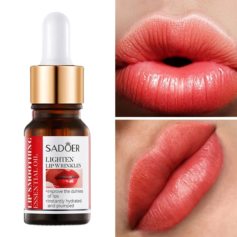 

SADOER Lip Booster Plumping Serum Oil Hyaluronate Acid Moisturizing Sexy Enhancer Non-Irritating Brighten Fade Lines Plump