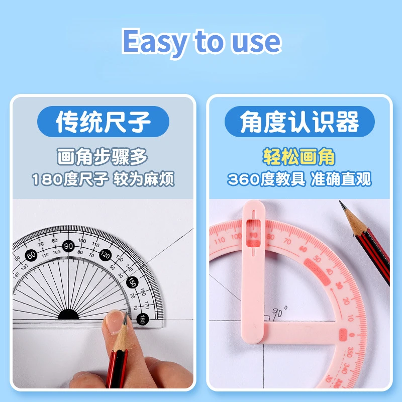 Multifunctional 360-degree Activity Angle Protractor Maths Measuring Drawing Tool School Office Right Angle Painting Stationery