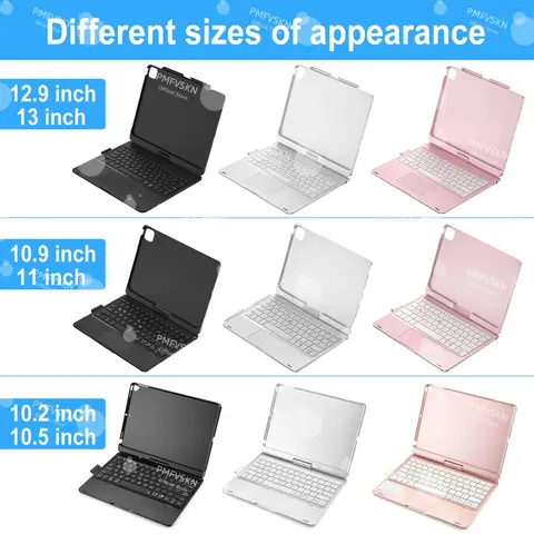 360° Magic Keyboard-fodral för iPad Air 11 13 M2 M3 2025 Air 4 5 10.9 för iPad Pro 11 12.9 13 10:e generationen 11:e A16 10.2 7/8/9:e foliofodral 10 best sales iPad Pro-tangentbord - №8