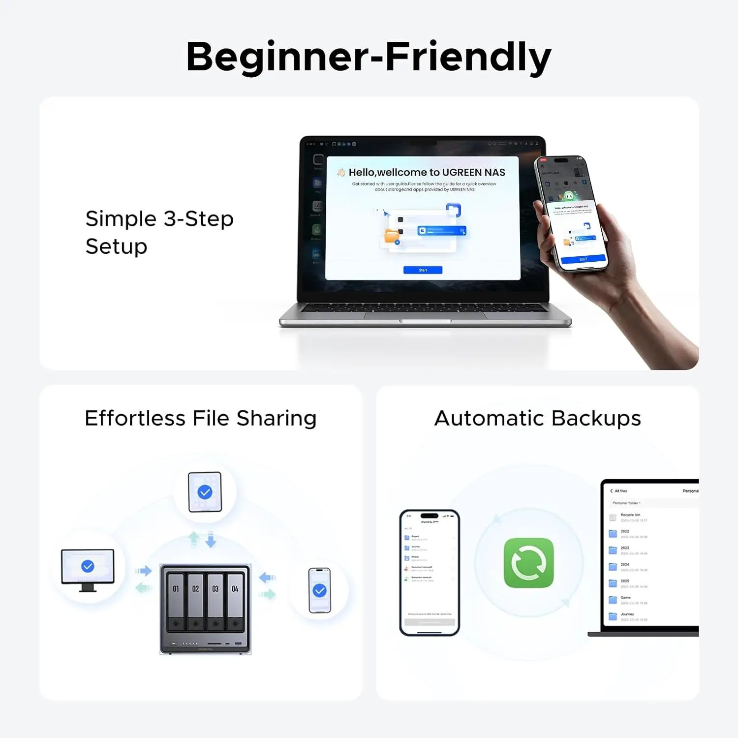 TLF UGREEN NASync DXP4800 Plus 4 Bay Desktop NAS  Pentium Gold 8505 5 Core CPU 4K 60Hz Network Attached Storage (Diskless)