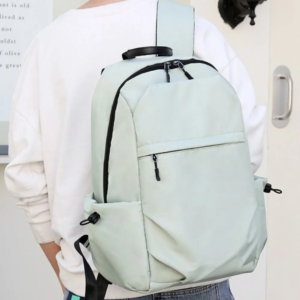 

Сплошной цвет, мужской рюкзак, многофункциональная школьная сумка большой емкости, легкая сумка для ноутбука, тканевый рюкзак Оксфорд, дорожный рюкзак