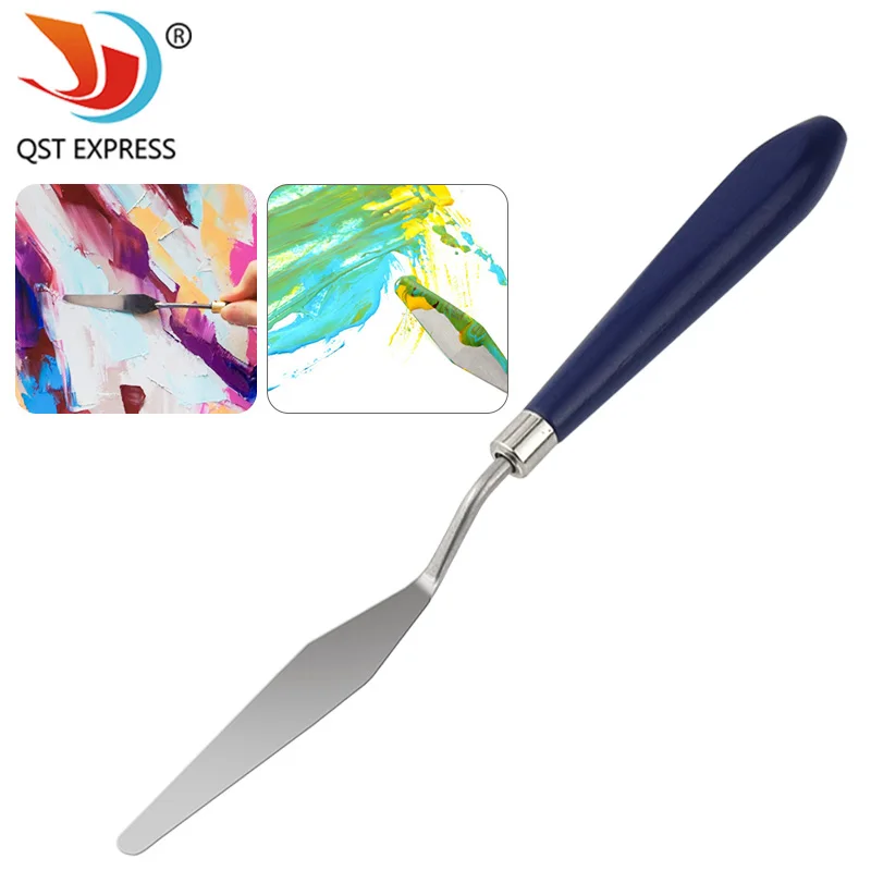 Stainless Steel Oil Painting Knives Artist Crafts Spatula Palette Knife Scraper Art Tools Beech Handle